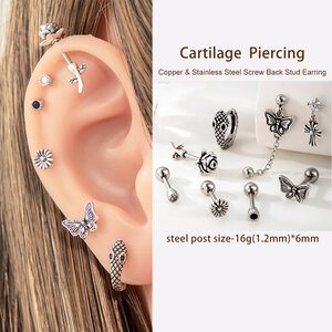 1 Piece Copper Punk Piercings Earrings h5 Picture4
