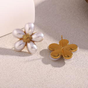 Elegante, schlichte Ohrstecker aus Edelstahl in Blumenform für Damen h5 Bild5