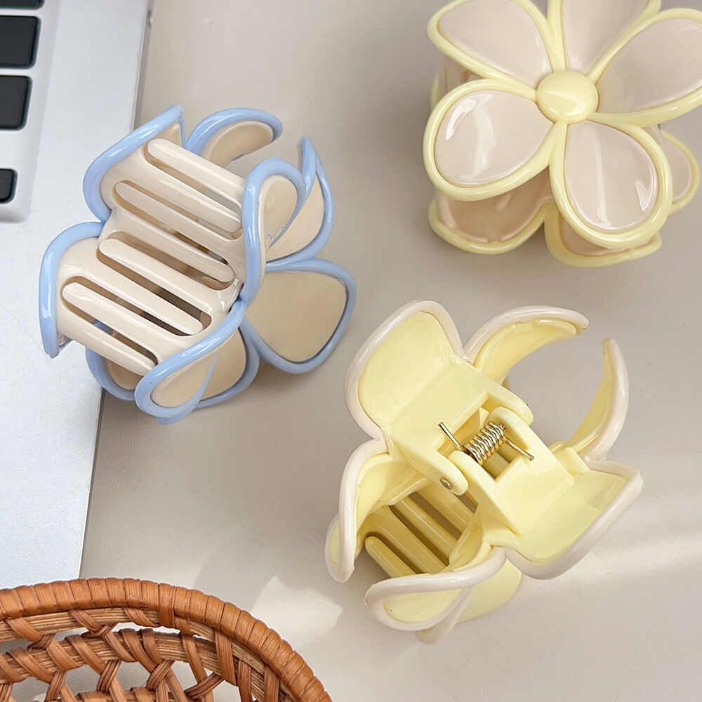1 Elegant Flower Shaped Design Sweet Flower Resin Women's Hair Claws Picture3