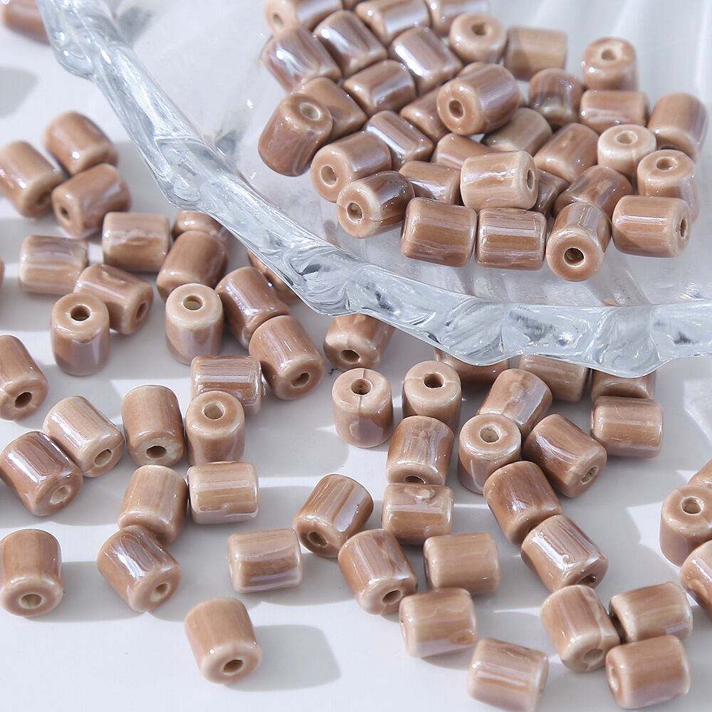 1 Piece Brown Series Ceramics DIY Jewelry Bead h5 