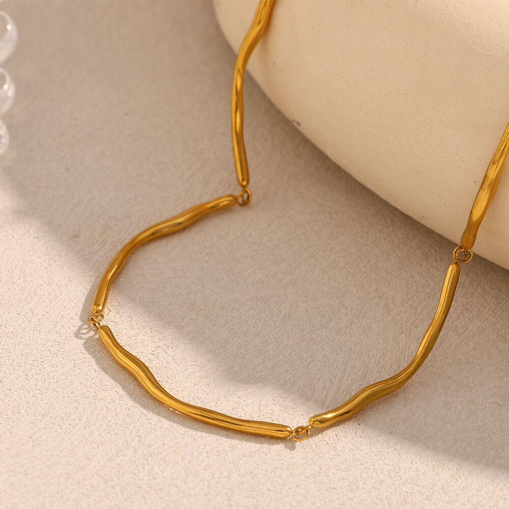 Simple Series Schlichte, wasserdichte Damen-Halsketten aus Edelstahl h5 Bild3