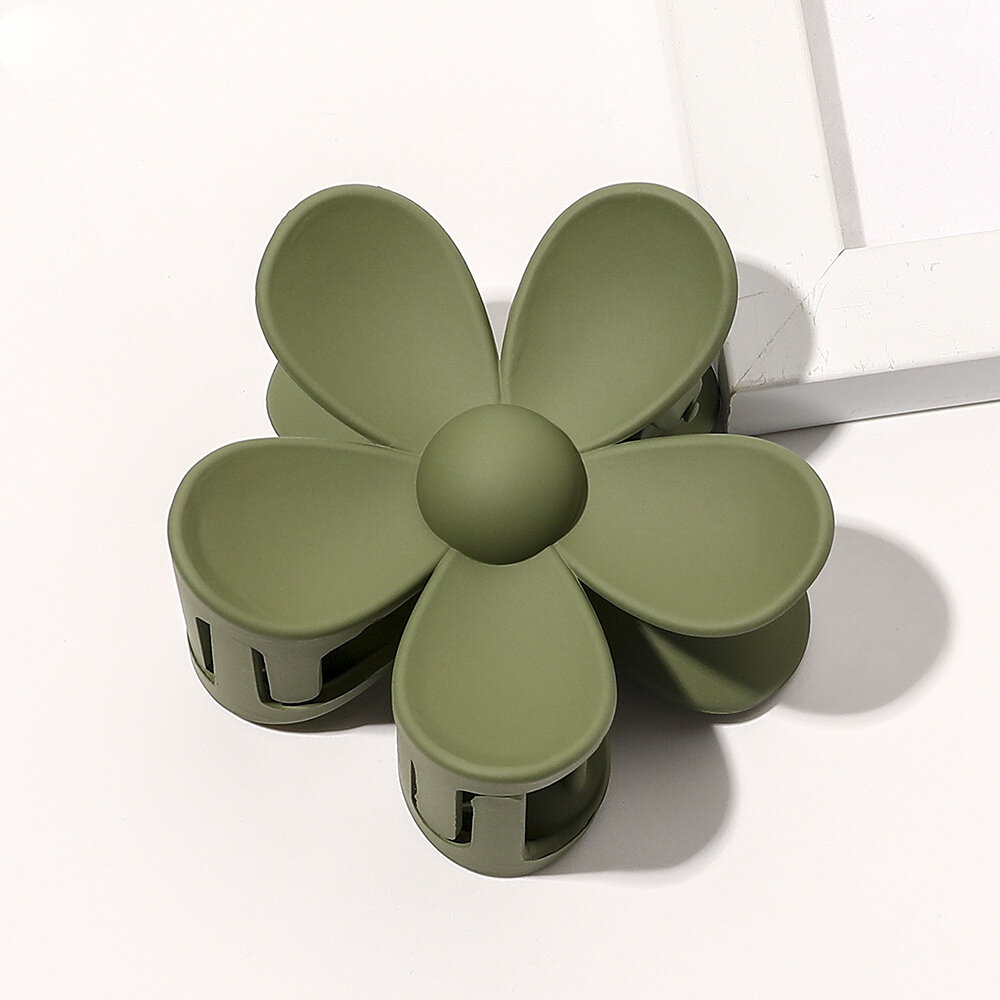 Frosted Large Flower Hairpin-Military Green Picture15