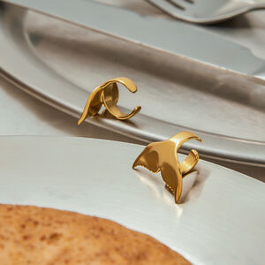 Fish Tail Stainless Steel Waterproof Gold Color Ear Cuffs h5 Picture5
