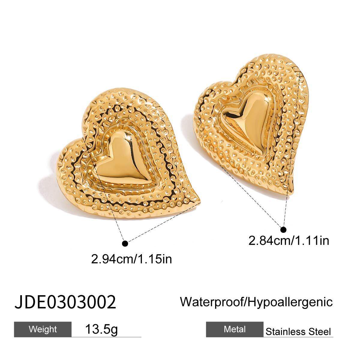 Romantic Heart Stainless Steel Waterproof Gold Color Beaded Necklaces h5