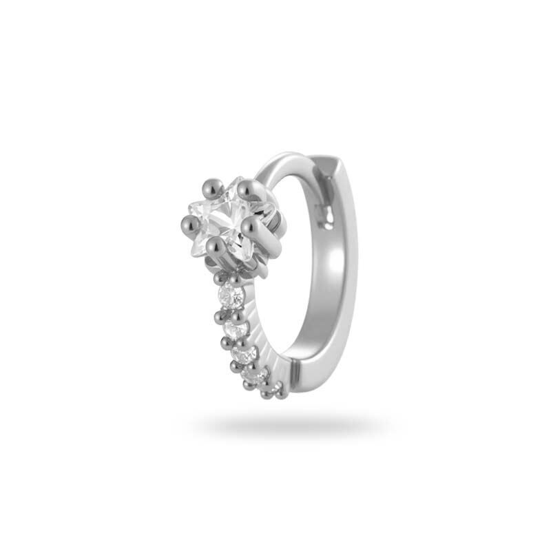 1 Stück exquisite Creolen aus Kupfer und Gold mit Zirkonia für Damen