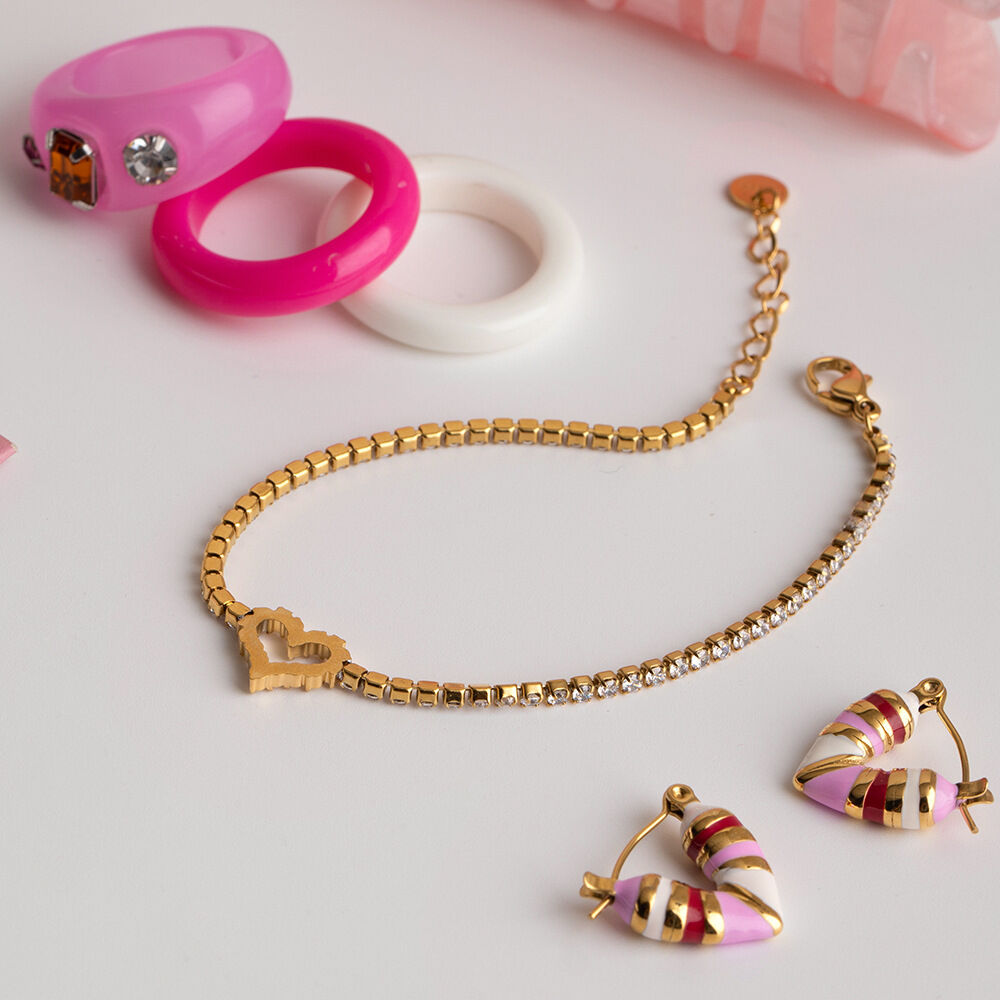 Luxurious Bow Knot Stainless Steel Waterproof Gold Color Charm Bracelets h5 Picture5