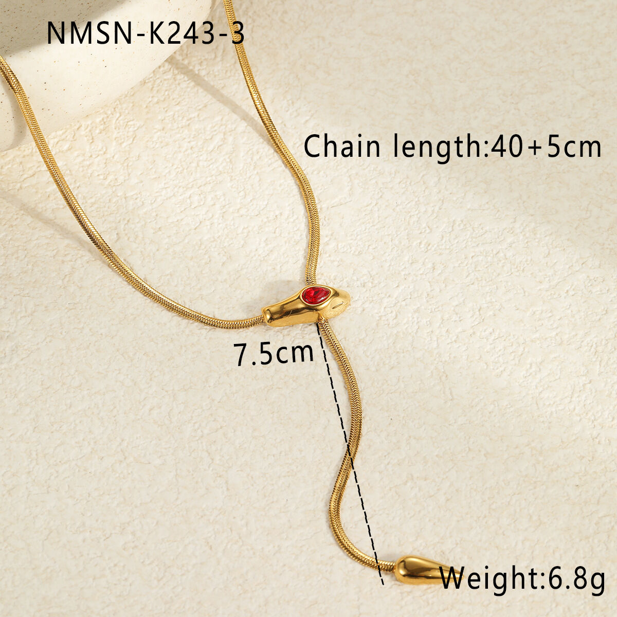 Nmsn-K243-3 Red Necklace Picture3