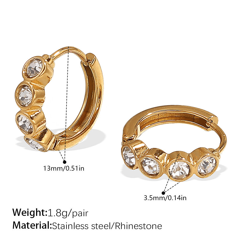 Eh1074Weg White Diamond Gold Small Earrings Picture2