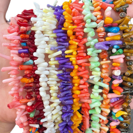 1 String Colored Natural Coral Jewelry Beads(Size:9Mm-20Mm) 2