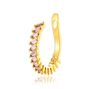 1 Piece Rectangular Copper Gold Color Zircon Women's Ear Cuffs h5