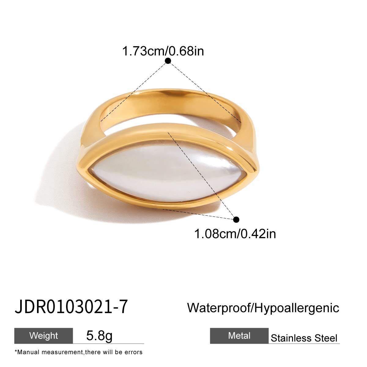 Stainless Steel Waterproof Gold Color Statement Rings h5 