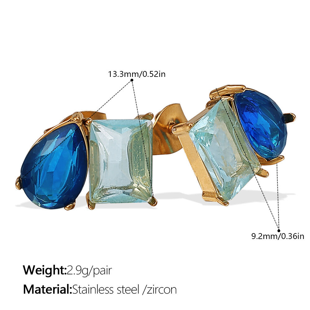 Stainless Steel Waterproof Gold Color Stud Earrings