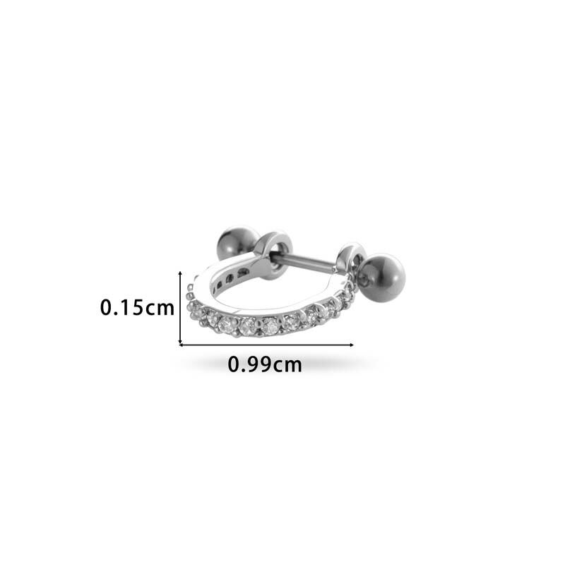 1 stuk koperen gouden zirkoon piercings oorbel Afbeelding2