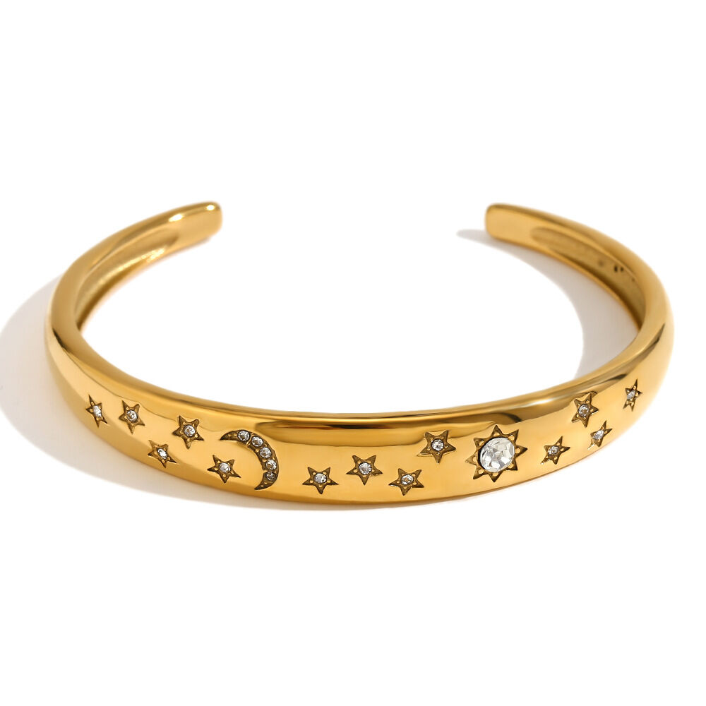 Simple Series Elegant Star Stainless Steel Waterproof Women's Adjustable Rings h5 