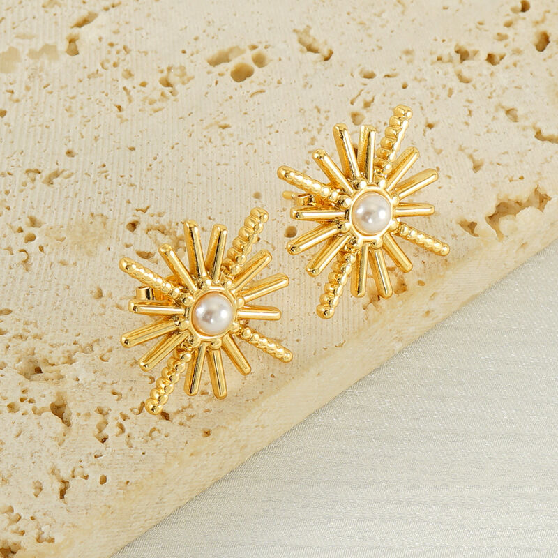 Stainless Steel Waterproof Gold Color Stud Earrings Picture4