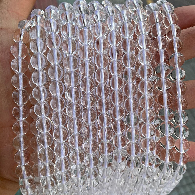 1 String Rock Crystal Quartz Natural Stones Jewelry Beads Picture3
