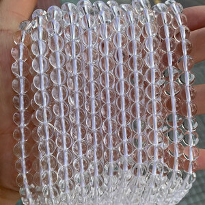 1 String Rock Crystal Quartz Natural Stones Jewelry Beads h5 Picture3