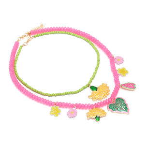 Sweet Flower Alloy Layered Beaded Necklaces h5 Picture3