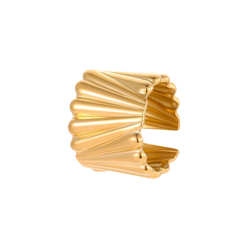 1 paire de bagues ajustables en acier inoxydable pour femme, série Simple Daily Strip h5Image5