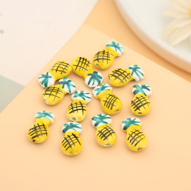 1 Piece Pineapple Ceramics DIY Jewelry Bead Picture3