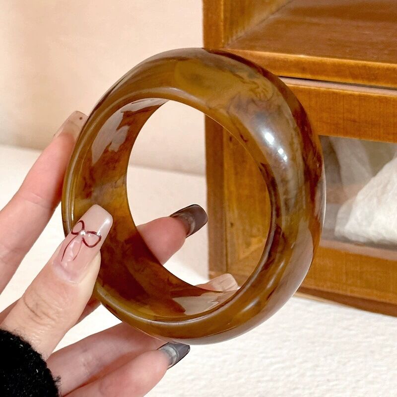 1 Piece Fashionable Irregularly Dyed Resin Women's Bracelet h5 Picture3