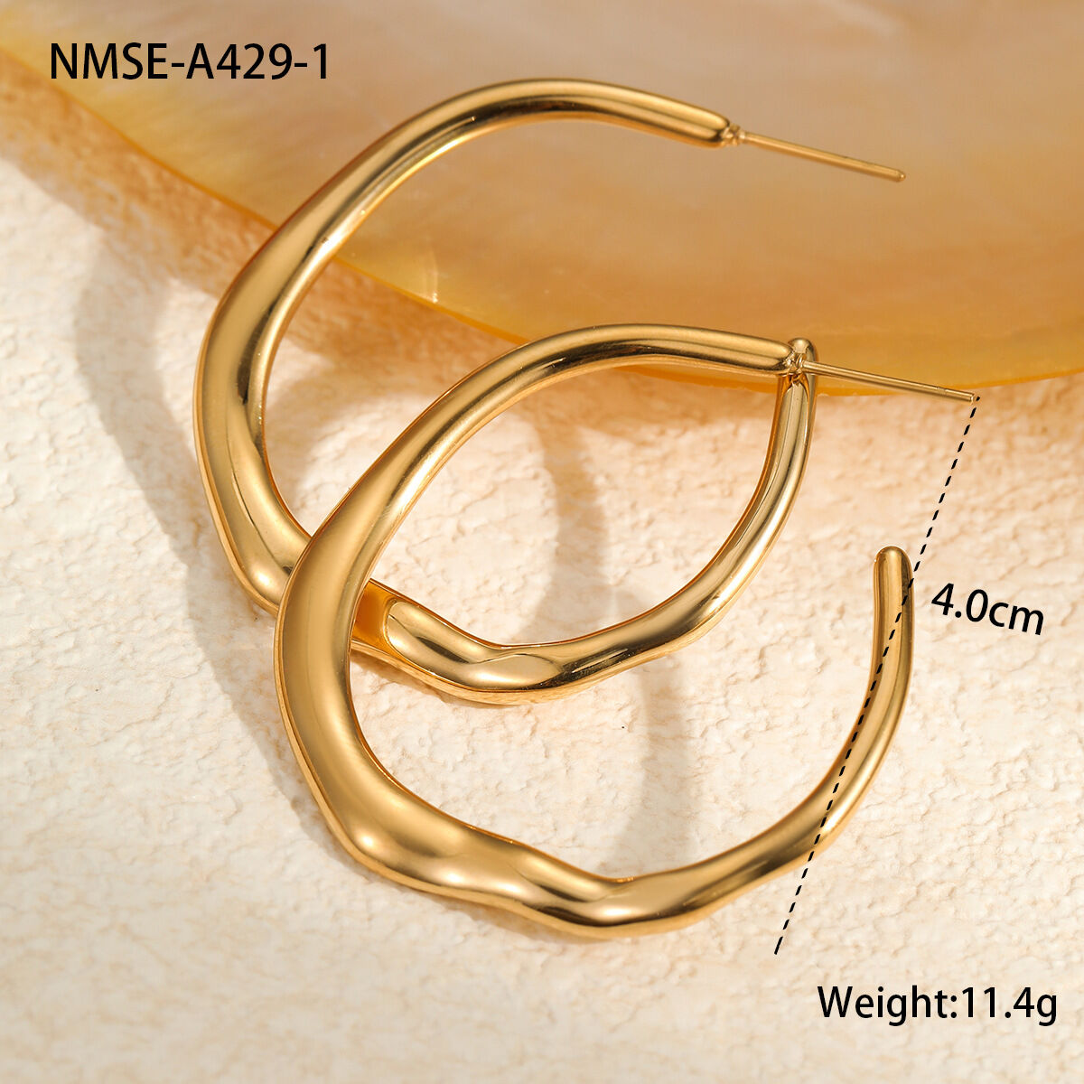 NMSE-A429-1 orecchini irregolari in oro Immagine9
