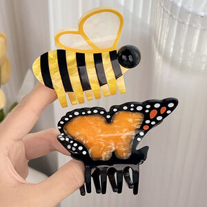 1 Piece Cute Cartoon Butterfly Bee PVC Women's Hair Claws h5 Picture3