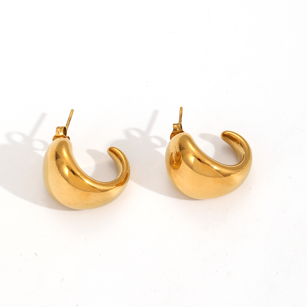  style stainless steel gold color stud earrings h5 