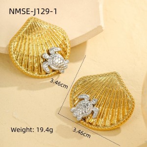 1 Pair Romantic Series Simple Turtle Stainless Steel Waterproof Women's Drop Earrings h5 Picture2
