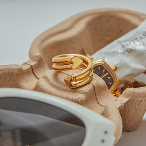 Simple Heart Stainless Steel Waterproof Gold Color Minimalist Rings h5 Picture5