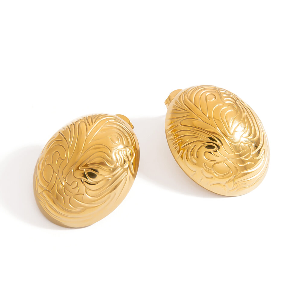 Boucles d'oreilles clous en acier inoxydable étanche couleur or