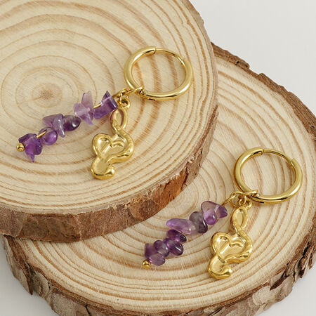 Note Stainless Steel Waterproof Gold Color Drop Earrings 2