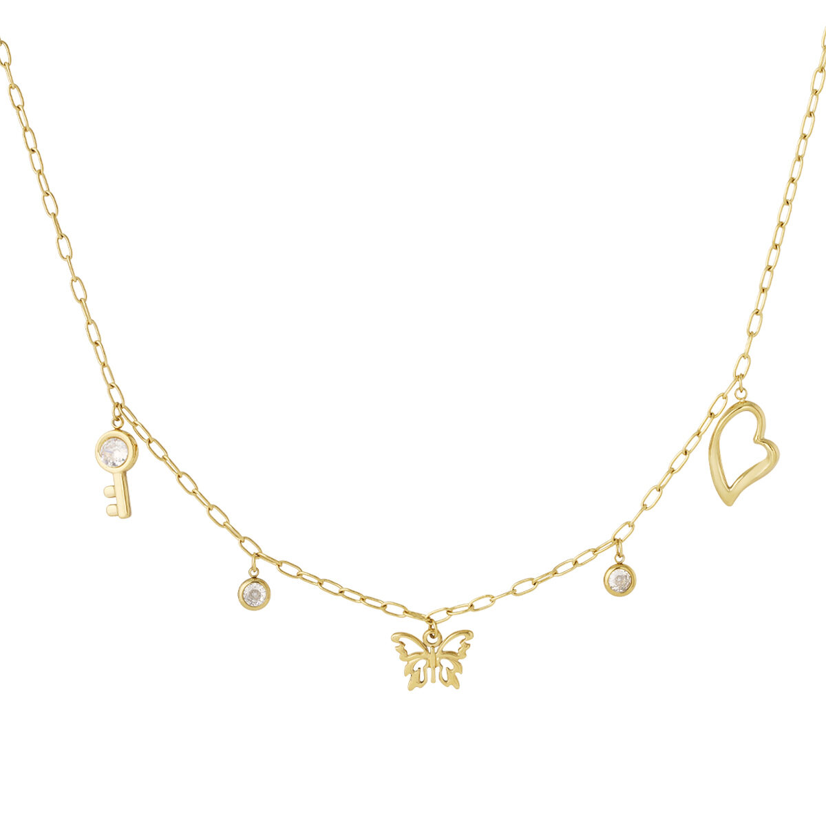 Colliers pendentifs pour femmes en acier inoxydable doré, brillant et étanche, orné d'un papillon h5 