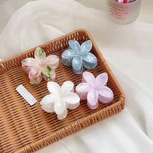 1 Pair Simple Series Sweet Flower Resin Women's Hair Claws h5 Picture3