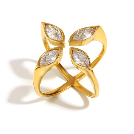 1 Piece Daily Geometric Stainless Steel Waterproof Statement Rings