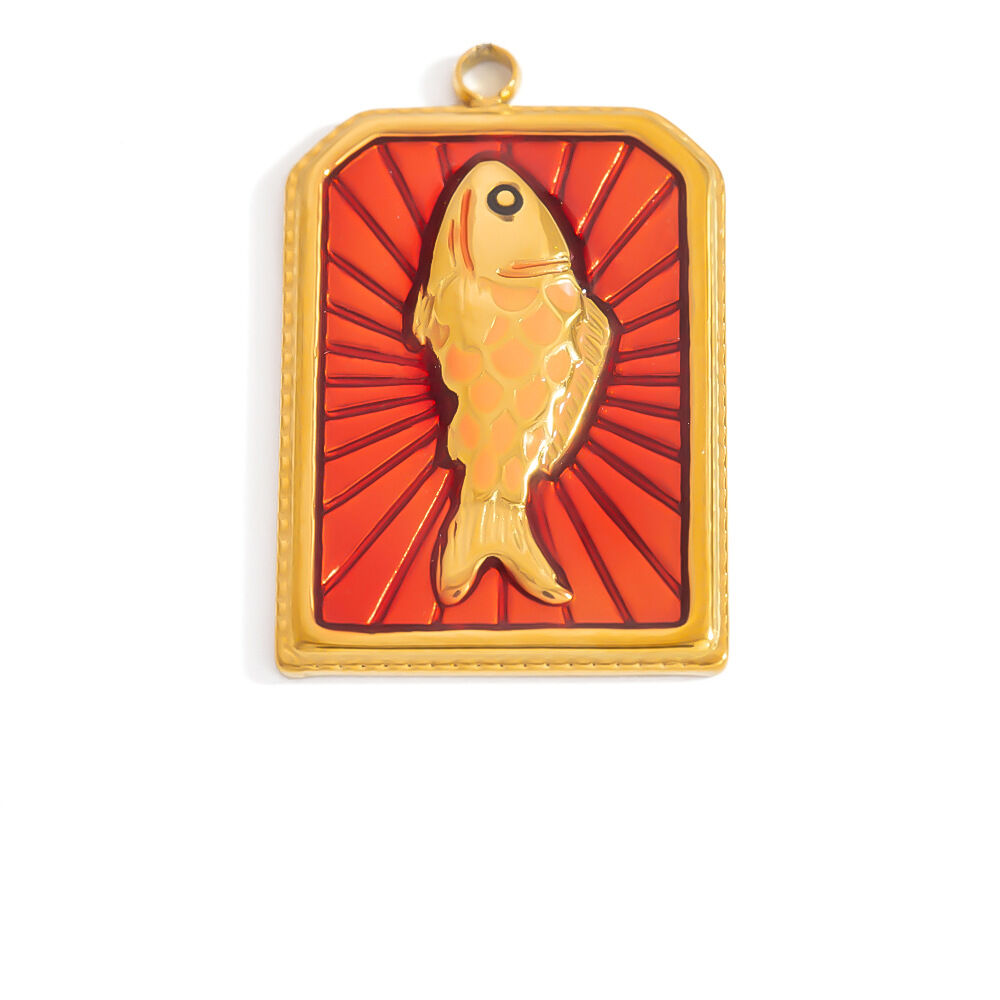 Vivid Fish Stainless Steel Waterproof Gold Color Women's Pendants h5 Picture5