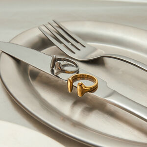 Minimalistische Ringe aus wasserdichtem Edelstahl in Goldfarbe h5 Bild6