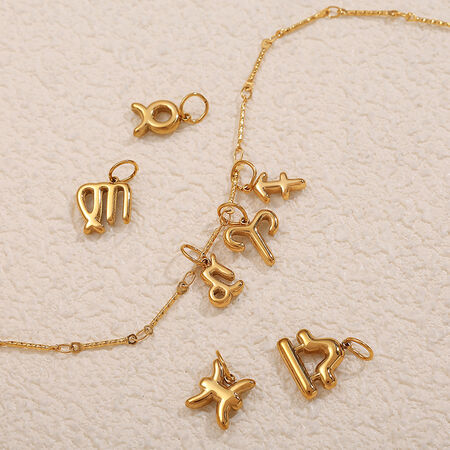 I dodici segni zodiacali in acciaio inossidabile, pendenti color oro impermeabili 2