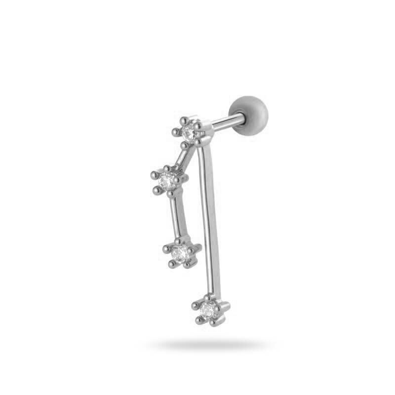 1 stuk Eenvoudige serie Eenvoudige geometrische koperen gouden kleur Zirkonia Dames piercing oorbellen 