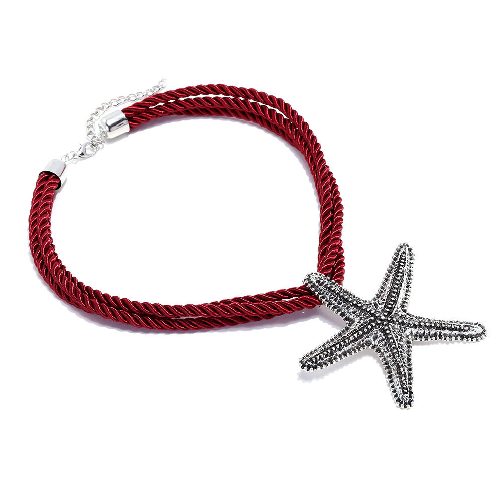 Rope Alloy Starfish Pendant Necklaces 2