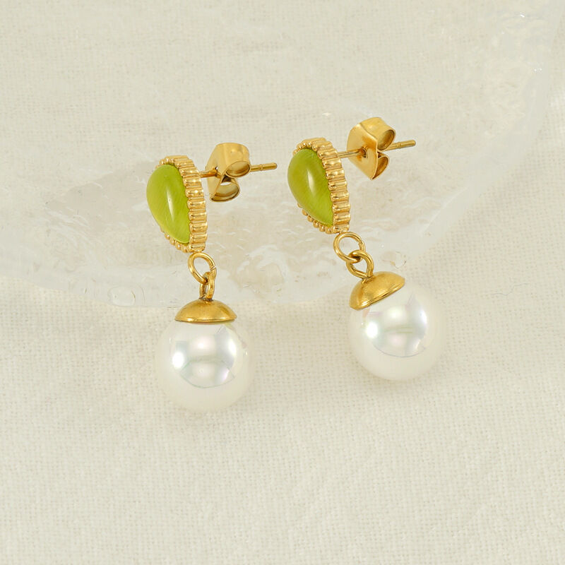 Elegant Stainless Steel Waterproof Gold Color Drop Earrings 2