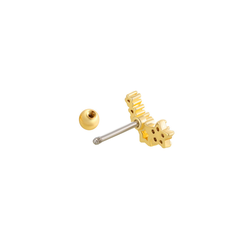 1 pezzo semplice serie cuore semplice color rame oro zircone orecchini da donna piercing h5 Immagine8