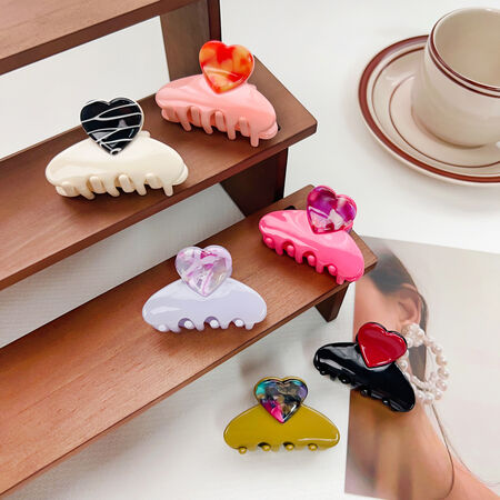 1 Piece Simple Series Heart Acetate Women's Hair Claws