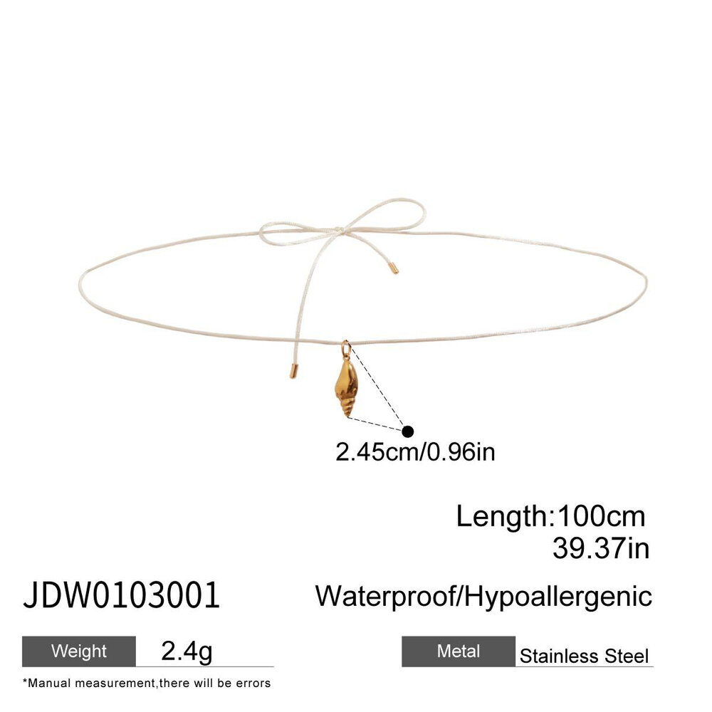 style stainless steel gold color shell waist cha