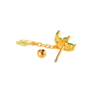 1 Piece Simple Series Simple Geometric Copper Gold Color Zircon Women's Piercings Earrings h5 Picture8