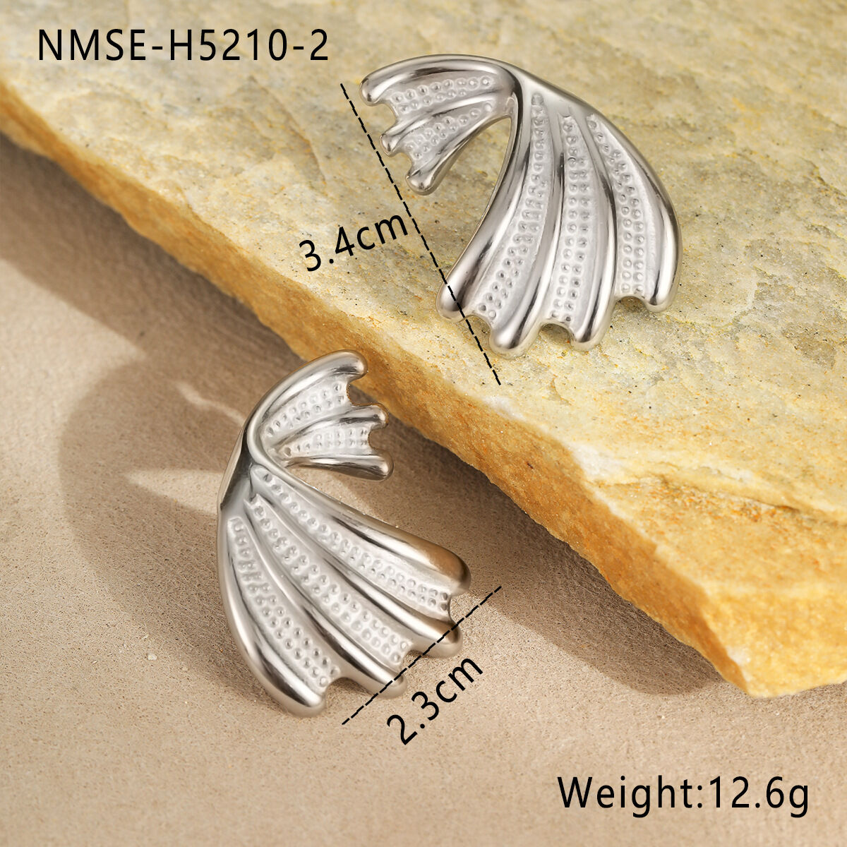Nmse-H5210-2 Steel Color Earrings Picture2