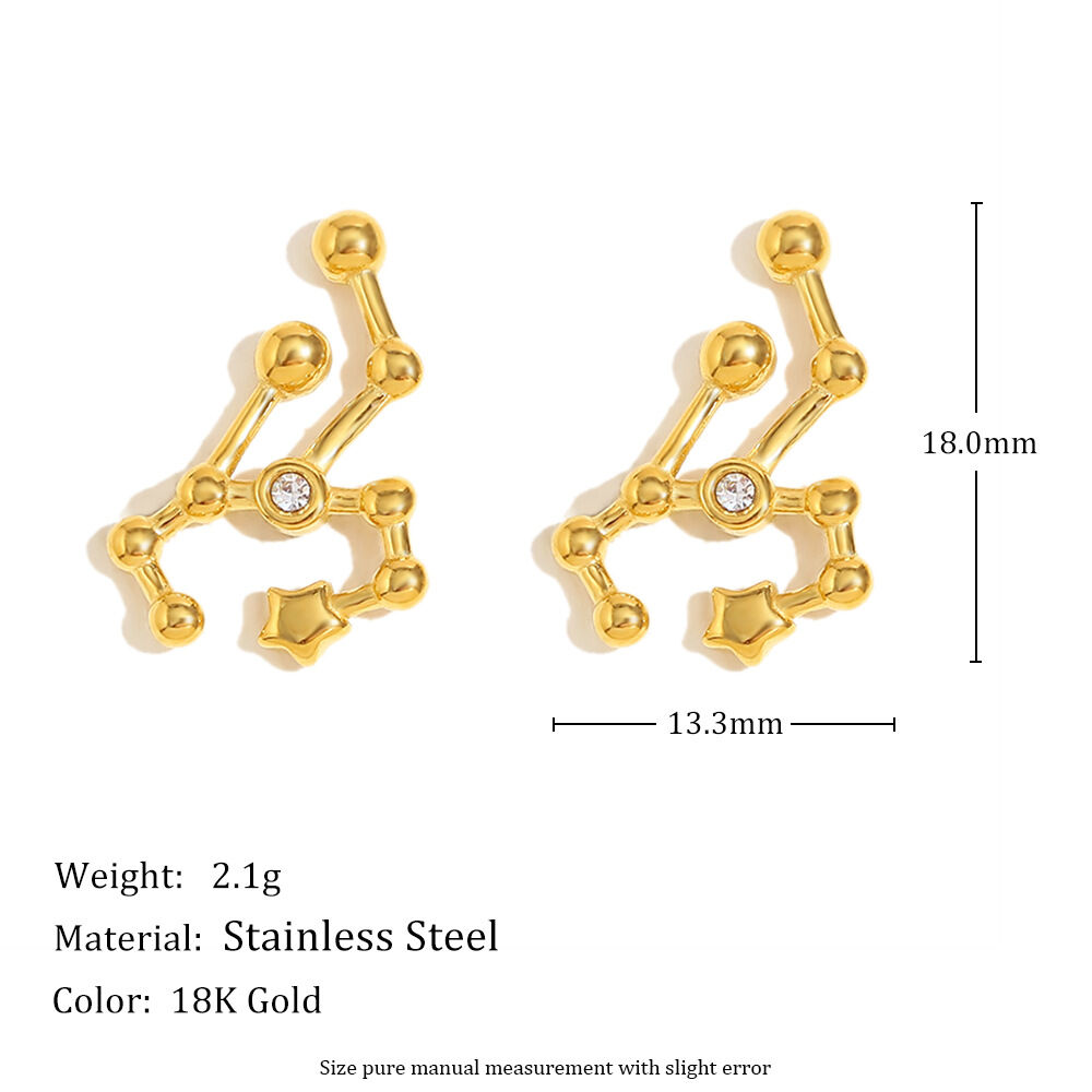 Diamond Constellation Earrings-Leo Picture12