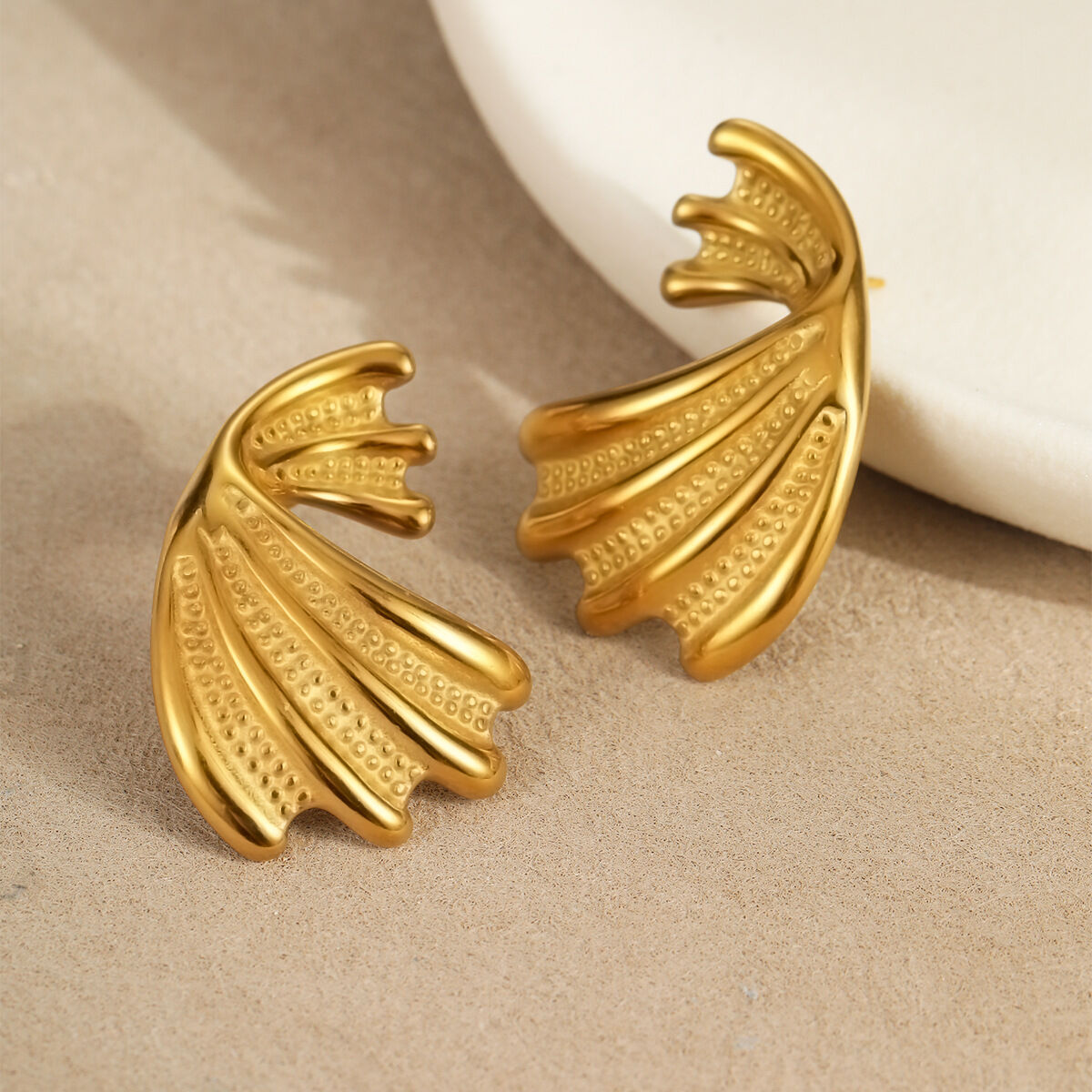 1 Pair Simple Series Daily Turtle Stainless Steel Waterproof   Gold Color  Women's Stud Earrings h5 Picture3