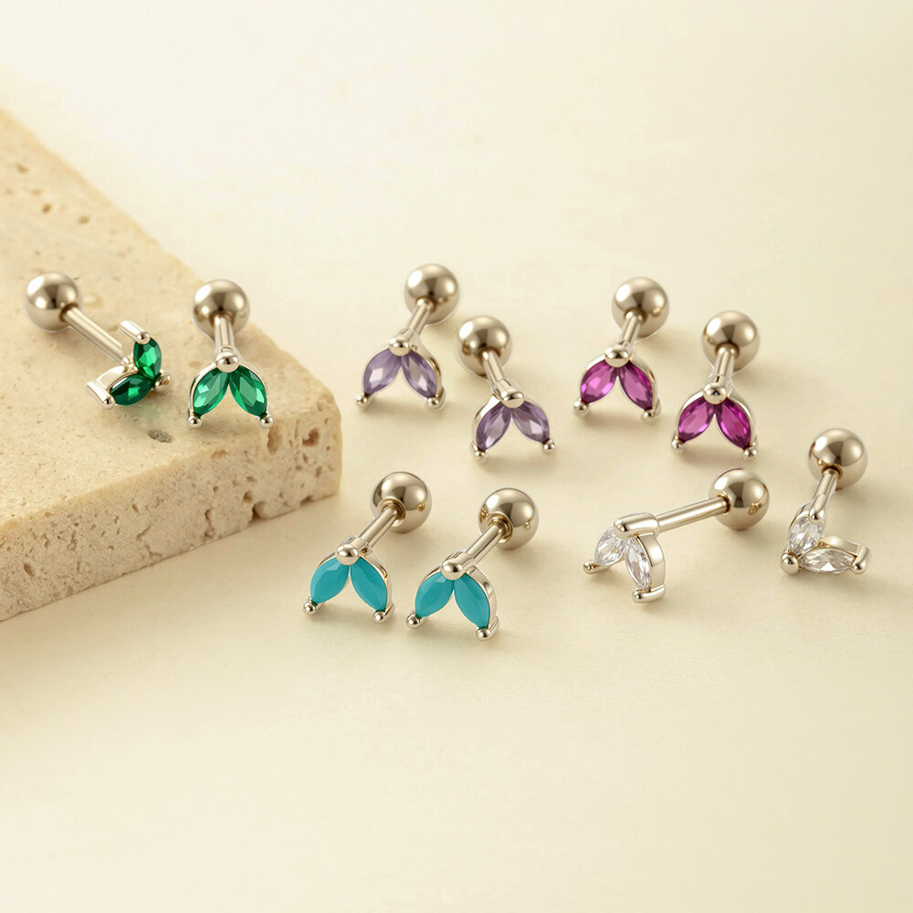 Pendientes de circonitas color cobre y dorado h5Imagen3
