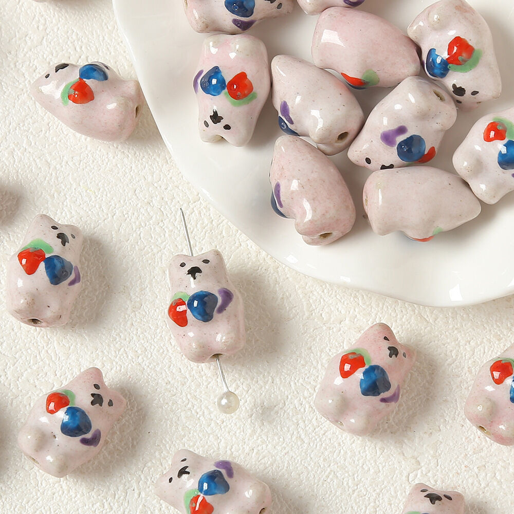 1 Piece Cute Animal Ceramics DIY Jewelry Bead h5 Picture4